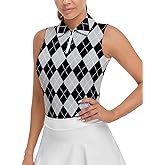Soneven Womens Sleeveless Golf Shirt Moisture Wicking Athletic Golf Tank Top Printed Polo Tennis Shirts (XS-3XL)