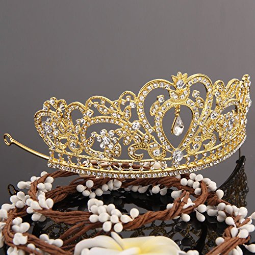 Whitelotous Silver Plated Diamond Jewelry Bride Crown Tiara Bride's