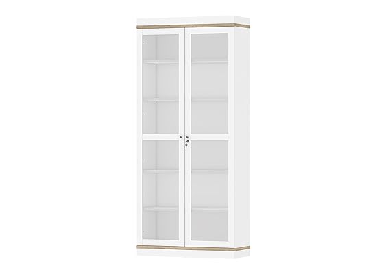Tvilum Aberdeen 2 Door China Cabinet, White/Oak Structure