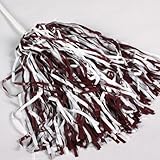 Maroon and White Pom Poms