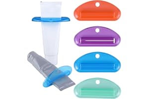 4 Pcs Toothpaste Tube Squeezer, Hanging Toothpaste Dispenser Clip Tube Squeezer Tool for Bathroom Organization, Facial Cleans