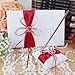 KANECH Wedding Pillow Set, Wedding Flower Basket and Ring Pillow, Red Satin