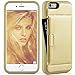 iPhone 6S Case - [Wallet Case] ZVE® iPhone 6 Leather case Slim Protective Leather Wallet, Credit Card ID Holders and Carrying case for iPhone 6/6S (4.7inch) (Gold)