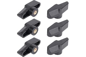 RecDec 6 Pack Microphone Stand Wing Knobs Replacement M4 Threaded T-Plastic Wing Nuts Tightening Thumb Screw Knobs for Boom Arm Mic Stand Suspension Scissor Arm Camera Mount Overhead Phone Arm