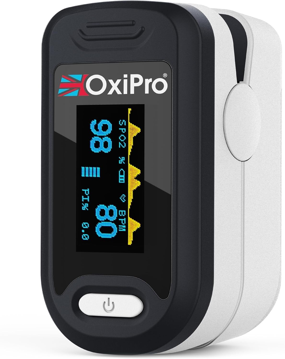 OxiPro OX2 Oximeter - Health & Pharma Awards Winner 2025 - Fingertip Pulse Oximeter/Blood Oxygen Monitor - Finger Oxygen Saturation/SATS Monitor to measure SpO2 / Medical Device for Adults