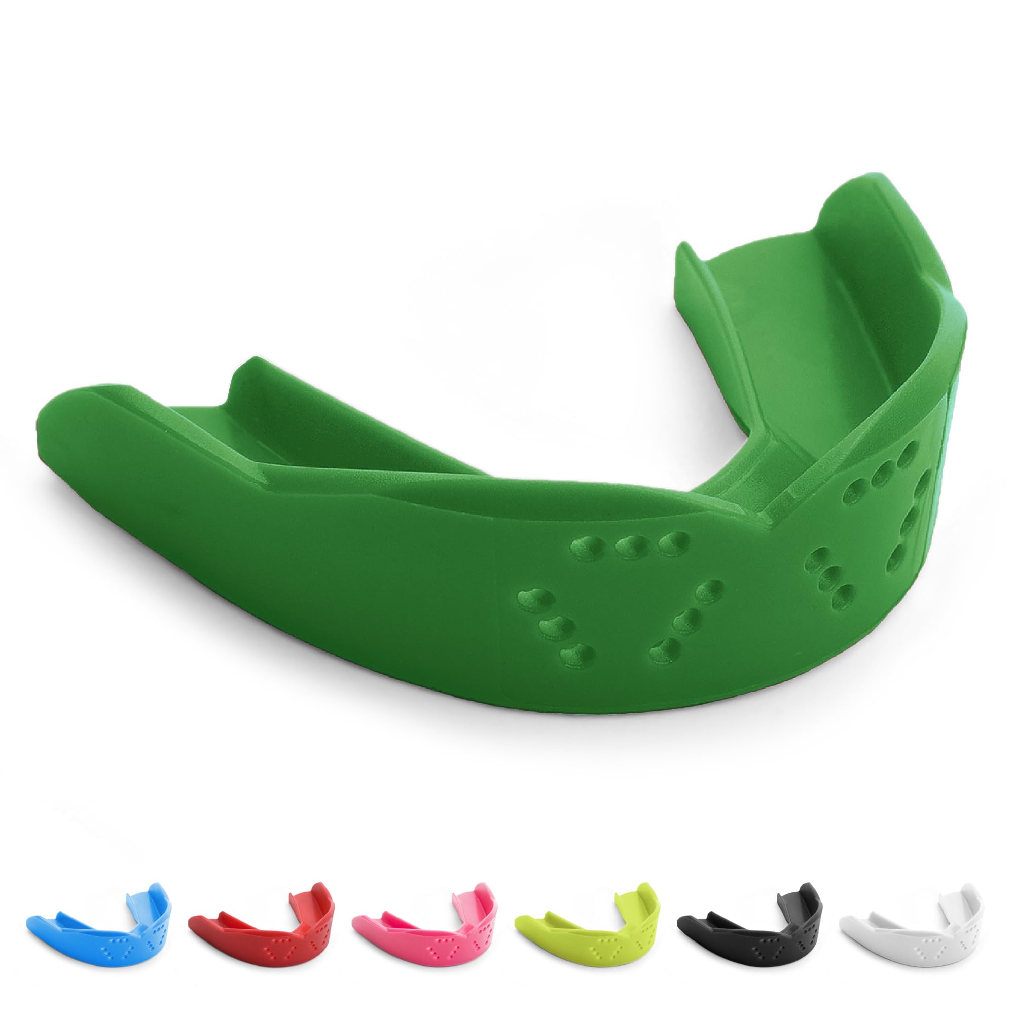 SISU 3D Mouthguard, Forest Green - 2.0mm Thin - for Athletes Over 5’ Tall - Pre-Formed for Custom-Molded Fit - Remoldable Up to 20 Times - Non Toxic