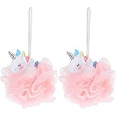 Balacoo Shower Loofah: 2 Pcs Unicorn Loofahs Animal Loofah Kids Loofah Bath Sponge Exfoliating Scrubber Bathing Ball for Girls Boys