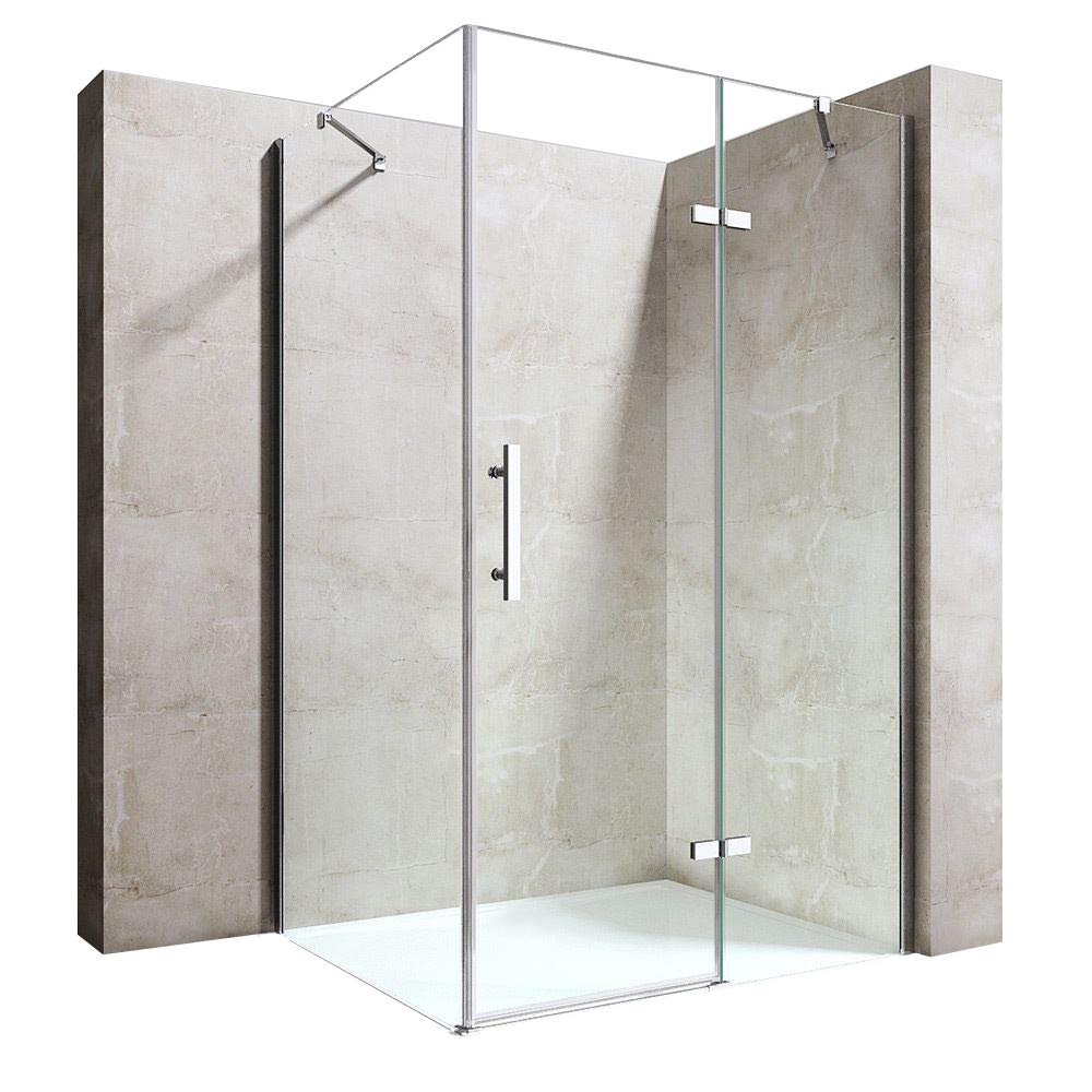 Durovin Bathrooms L Shape Rectangular Frameless Shower Enclosure