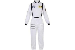 Zhitunemi Adult Halloween Astronaut Costume for Women Dress Up Clothes Space Fancy Jumpsuit Cosplay Onesie Costume