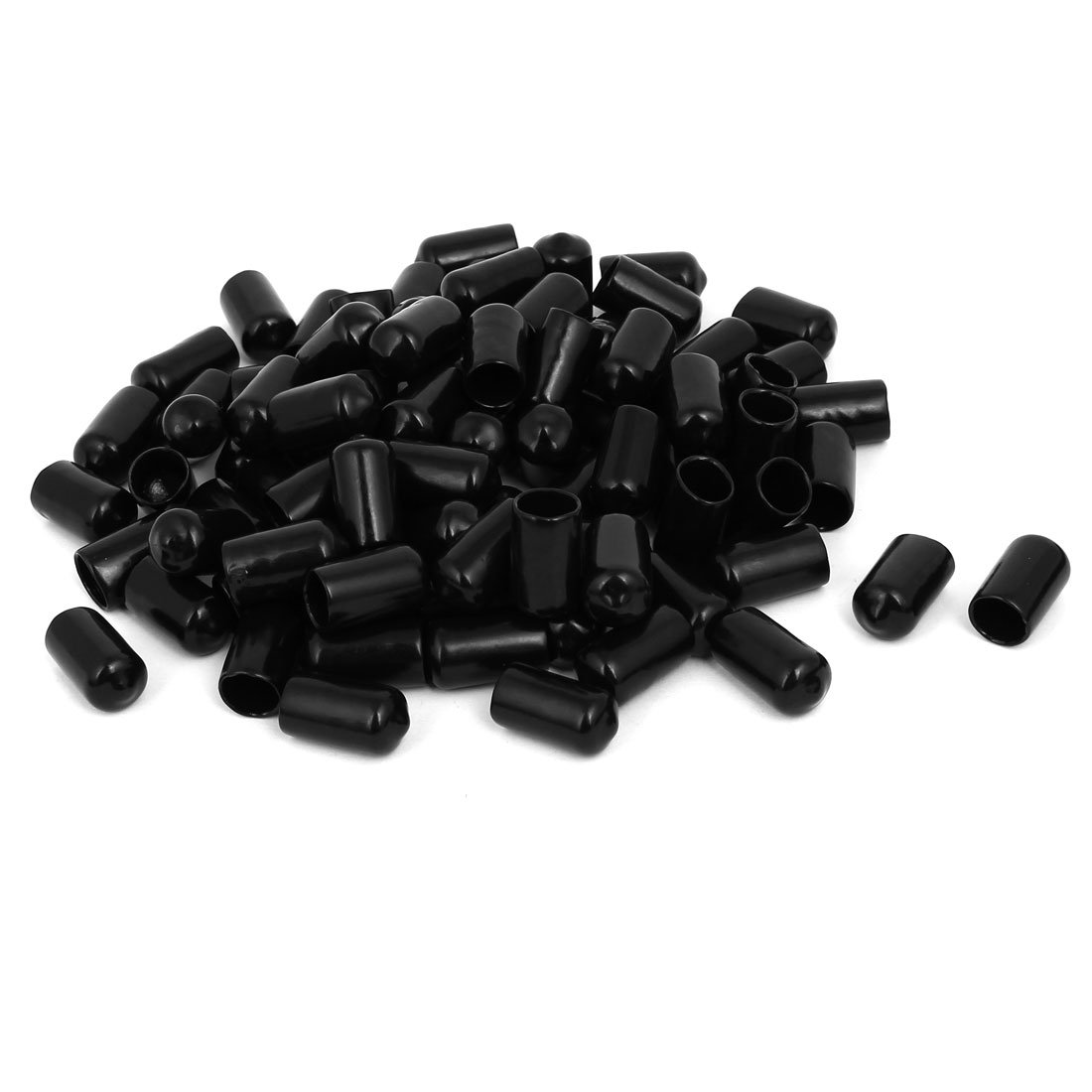 sourcing map 10mm Inner Dia Rubber Hose End Cap Screw Thread Protector Cover Black 100pcs
