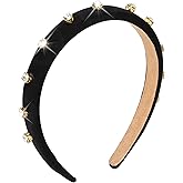 Ondder Black Headbands for Women Padded Rhinestone Headband Fashion Women Hair Head Bands Wide Headbands Diademas Para Mujer De Moda Hair Accessories for Women Girls