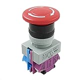 uxcell AC 600V 10A Red Mushroom Emergency Stop Push