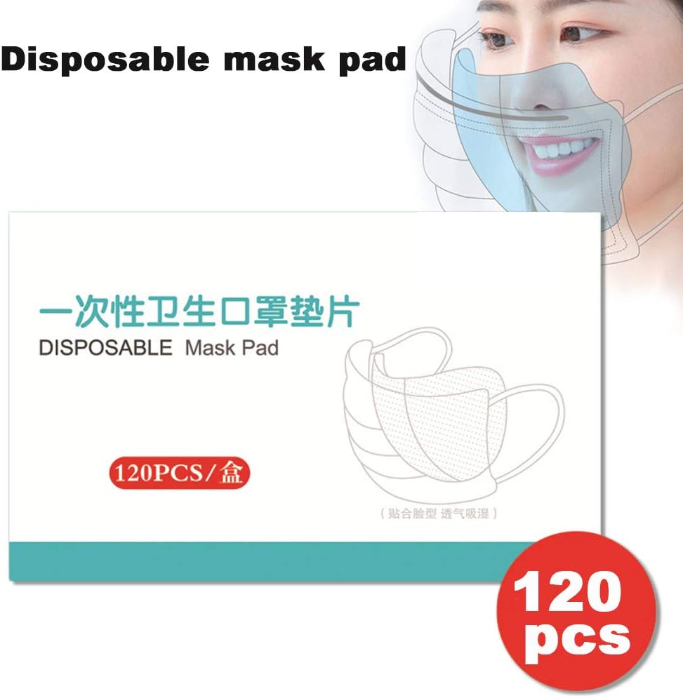 120 Pcs white Dīsposable mssks Pads Fīlter with 3 Layers Face Breathing Insert Cover Inner Pads Cotton Gasket for Adult Kid Daily Use