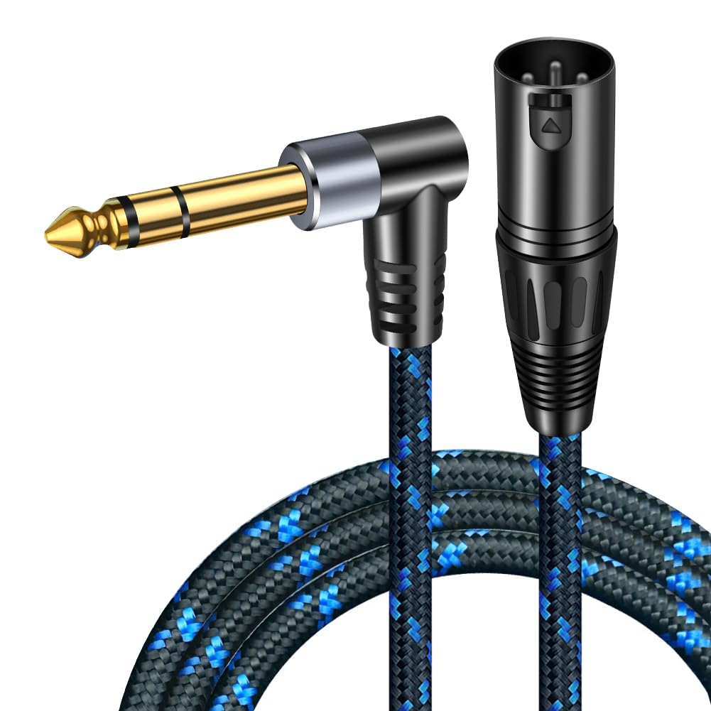 Hanprmeee XLR to 1/4 - XLR Male to 1/4 Male Cable, Balanced Double Shielded, 6.35mm TRS to XLR Cable for Dynamic Microphone, Amplifier, Mixer, Speaker2M