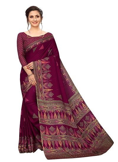 RAJESHWAR FASHION With RF Womens Kota Doria Jute Cotton Saree With Blouse Piece (VEERA 03 WINE_Purple)