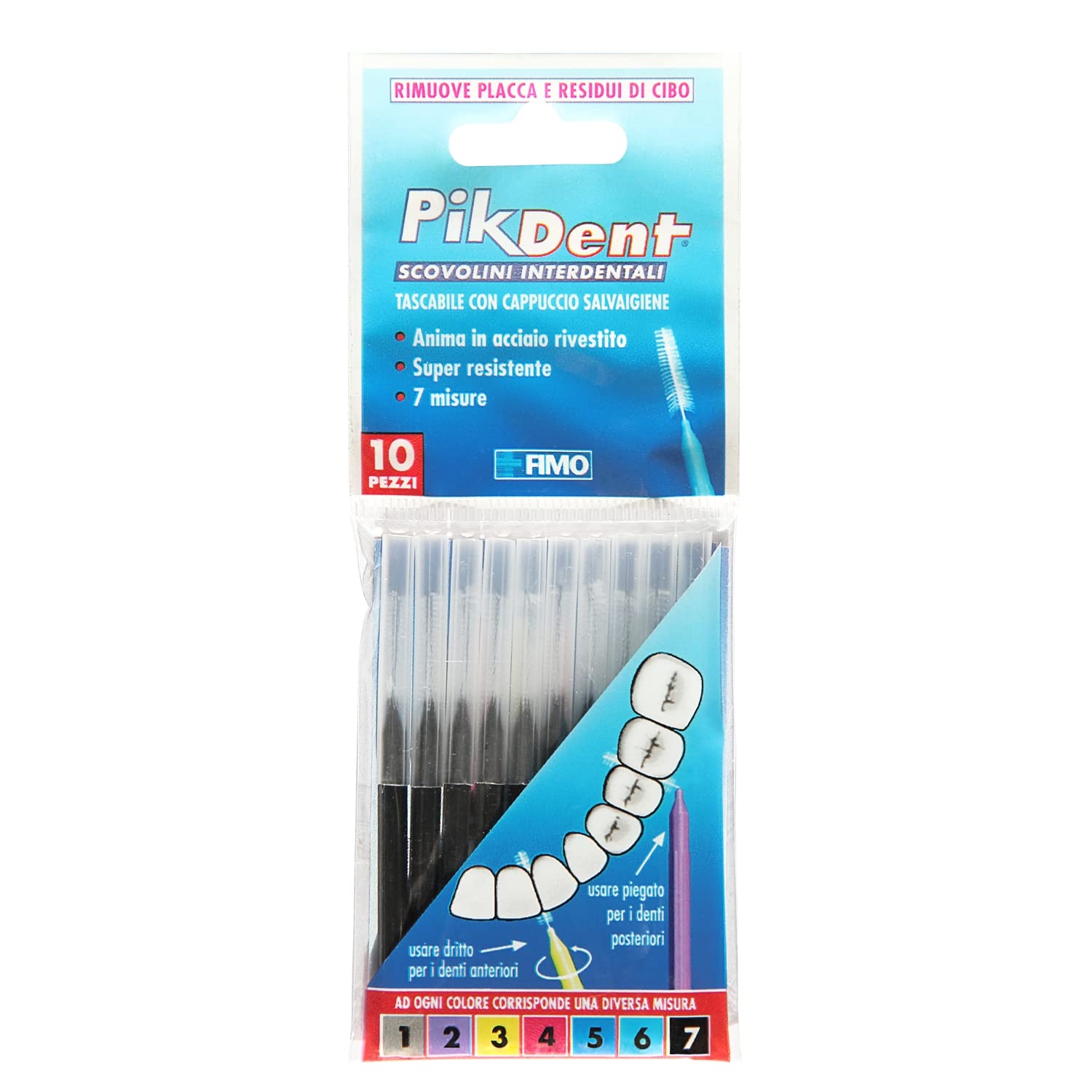 Pikdent Interdental Brushes with Coated Steel Core and Tynice Bristles Size 7 Black 1.2 mm Tapered - 10 Gr
