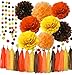Fall Birthday Party Decorations/Fall Bridal Shower Decorations/Thanksgiving Party Decorations/Yellow Orange Brown Pumpkin Color Tissue Pom Pom for/Autumn Party Decorations/Fall Wedding Decor