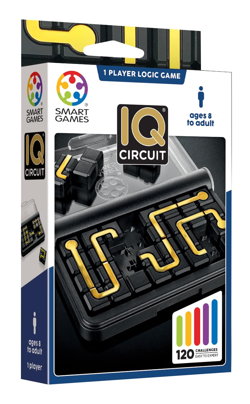 SmartGames - IQ Circuit, Puzzle Game with 120 Challenges, 8+ Years