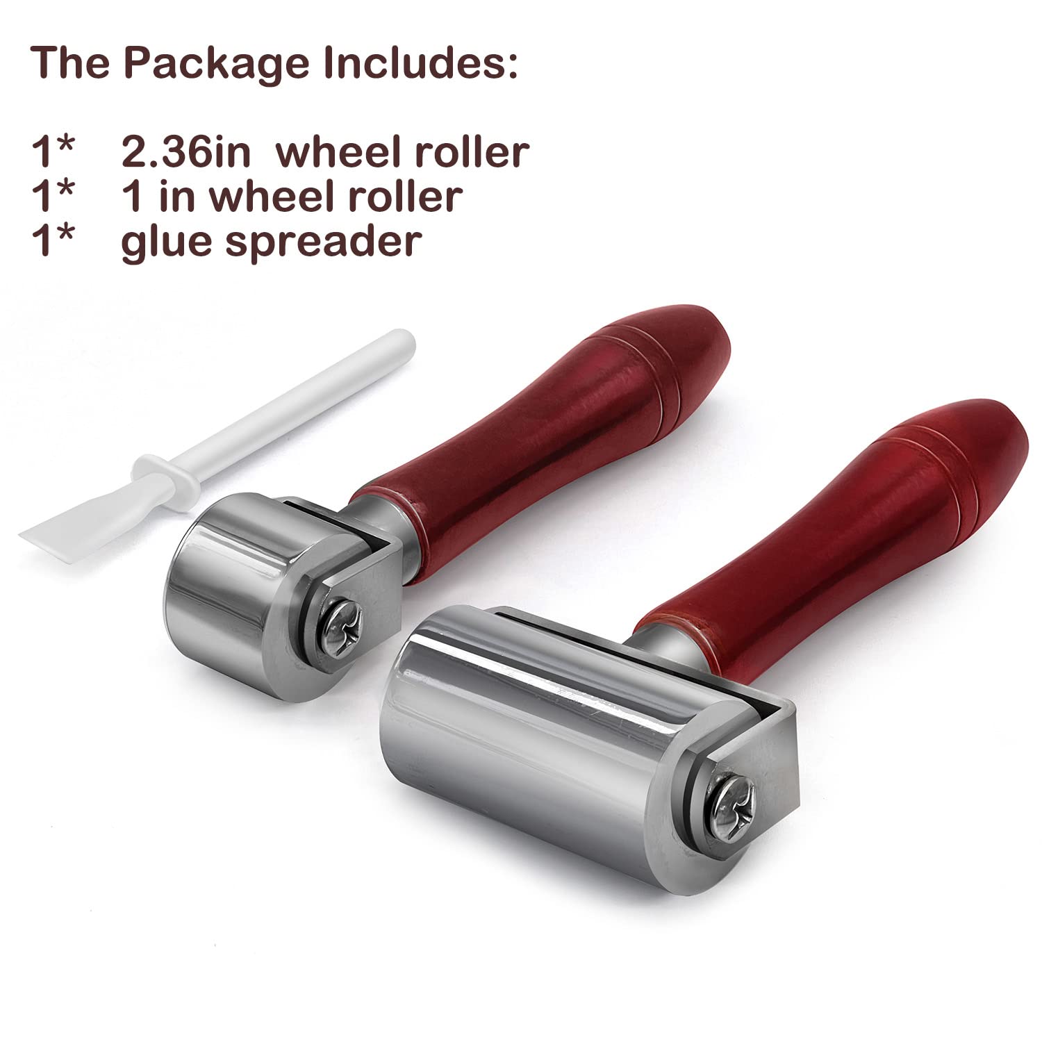 Leathercraft Rollers Leather Gluing Roller Creasing Wheels 2 Sizes Pack and Glue Spreader