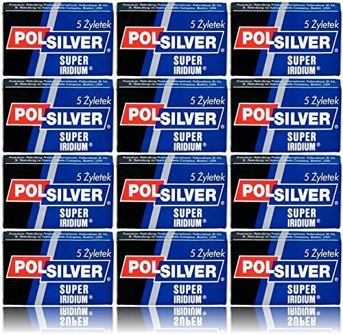 60 Polsilver Super Iridium Double Edge Safety Razor Blades