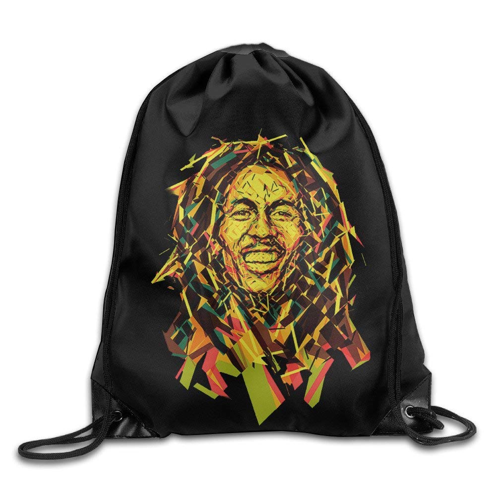 HLKPE Creative Design Bob Marley Drawstring Backpack Sport Bag For Men And Women