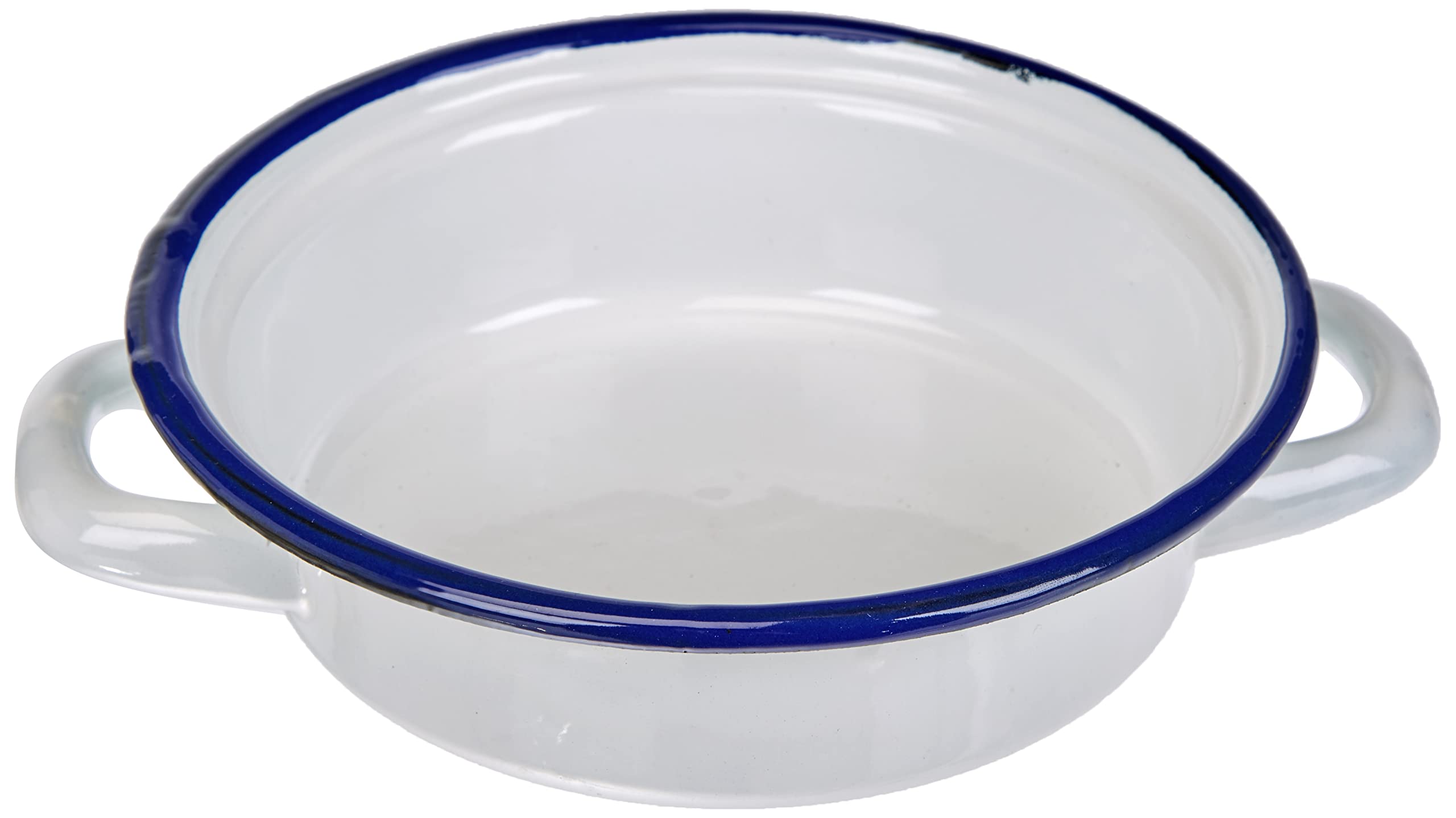 Ibili "Blanca Enamelled Steel Egg Dish, White/Blue, 14 cm