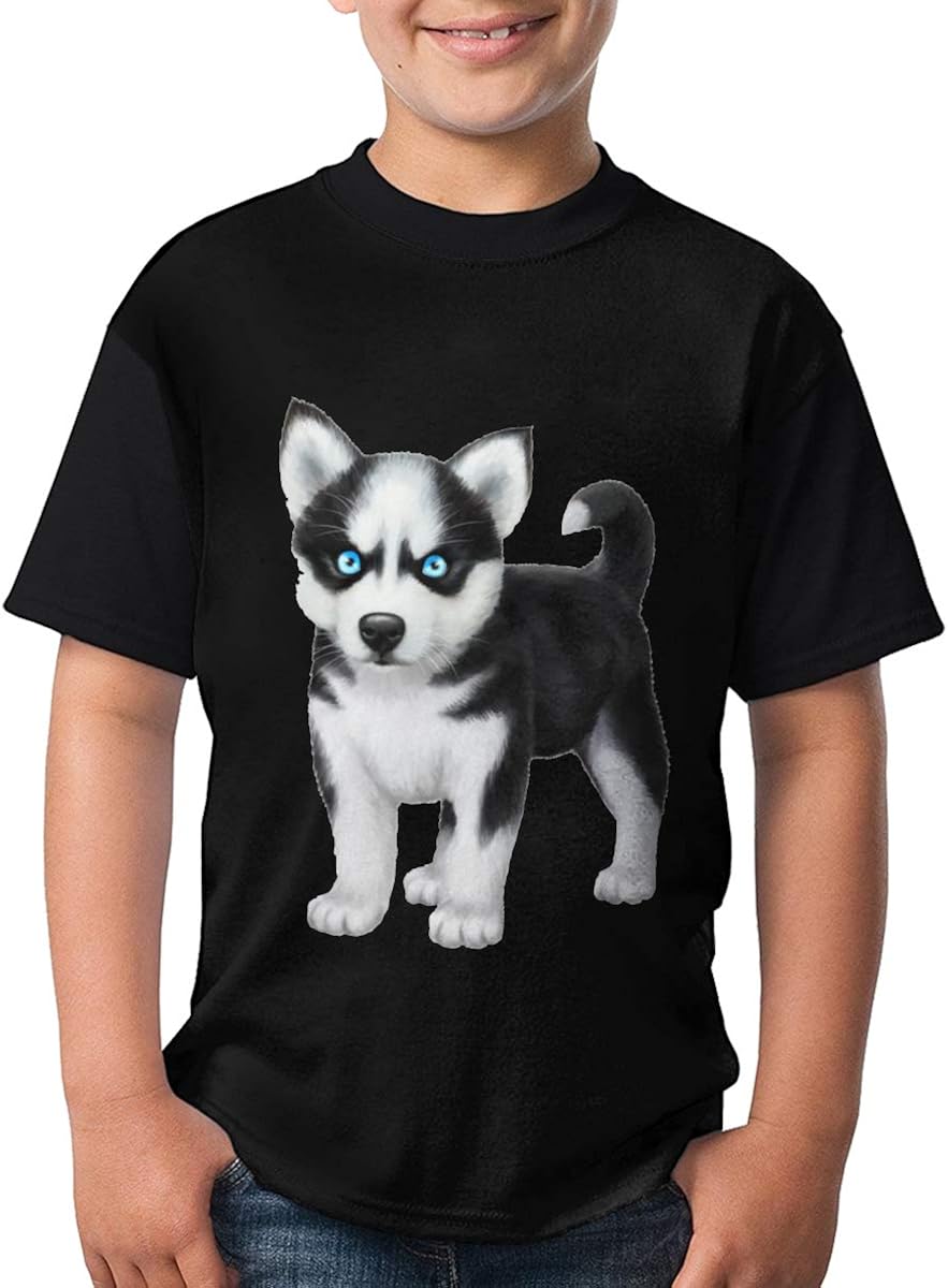 Husky Teenager Novelty Funny TShirt for Boy/Girl Short Sleeve Shirt Clothing