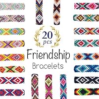 iShyan Woven Friendship Bracelets 20 Pcs Braided Bracelets Handmade Colorful Adjustable String Bracelets