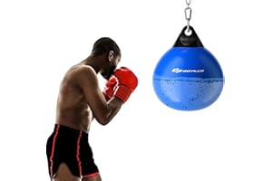Goplus Water Aqua Bag, 21'' 180 Pound /18” 110 Pound Heavy Punching Bag with Adjustable Metal Chain, Water Injection Hose, Bo