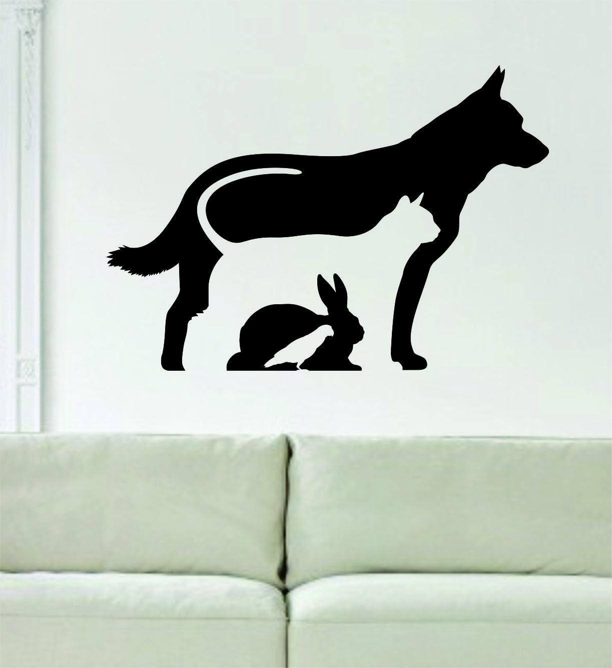 Amazon Com Dog Cat Rabbit Bird Silhouette Design Quote Decal Sticker Wall Vinyl Art Animal Vet Cute Home Kitchen