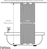 Furlinic Stall 33 Inch Width Shower Curtain Polyester, Waterproof, 6 Hooks view 6