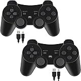 Kepisa Wireless Controller for PS3 Playstation 3 Dual Shock, Bluetooth Remote Joystick Gamepad for Six-axis with Charging Cab
