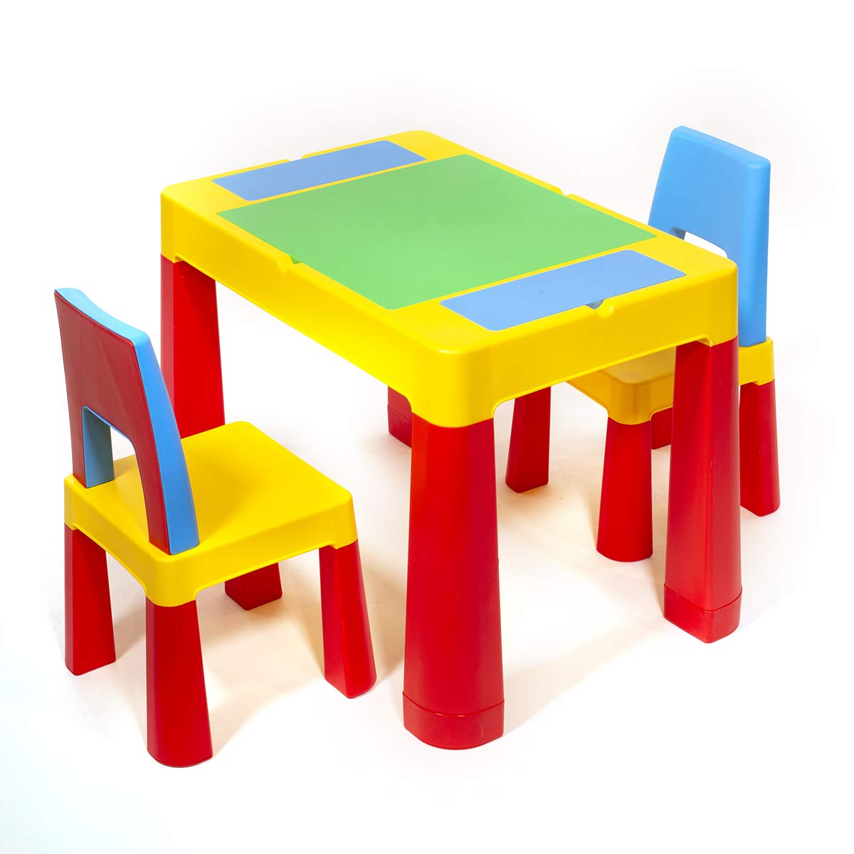 ihubdeal XL 3 in 1 Kids Activity Table Building Blocks and Chair Set Sand Table Craft Table Building Brick Table with Storage