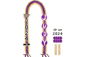 Geegoods Graduation Leis Customized Class of 2024 Graduation Ribbon Money Lei Graduation Necklace Adjustable Personalized Graduation Gift for High School College Graduation Party