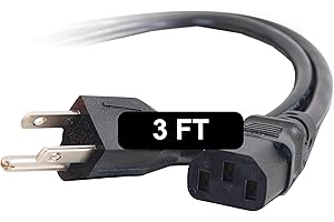 C2G 3FT Replacement AC Power Cord - Power Cable for Electronics, TV, Computer, Printer, Radio, Monitor, Samsung, Dell, Vizio, LG, Asus, Laptop and More (03129)