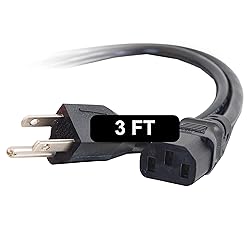 C2G 3FT Replacement AC Power Cord - Power Cable for