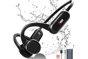 FEICO Bone Conduction Headphones, Bluetooth 5.3 Open-Ear Headphones with Mic | MP3 Mode Built-in 32GB & 10Hrs Playtime, IP68 Waterproof Bone Conduction for Running, Cycling, Walking (Black)