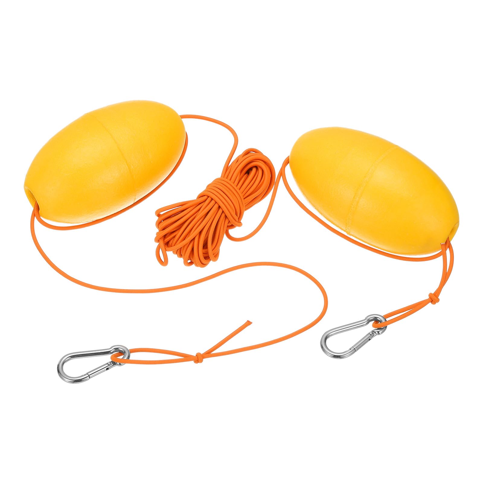 PATIKIL 33FT Float Rope Tow Line, Heavy Duty Buoy Ball Float Leash with Stainless Steel Hook Drift Rope Marker Buoy Float Rope for Fishing Drift Jet-Ski Kayak Boat Accessories, Orange