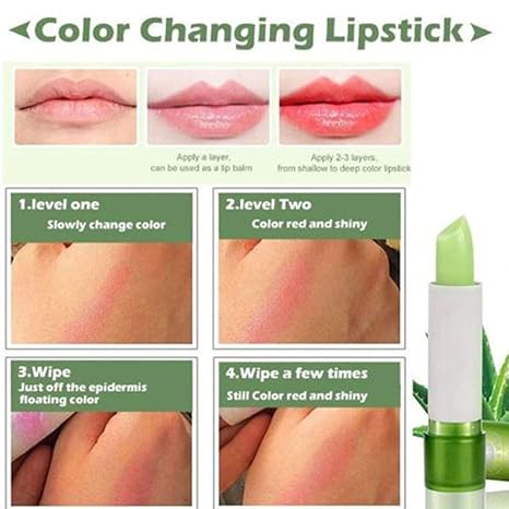 Aloe Vera 1PCS Lippenstift Lippenstift Feuchtigkeitsspendende Farbe, die langanhaltende Kingko Aloe Vera feuchtigkeitsspenden