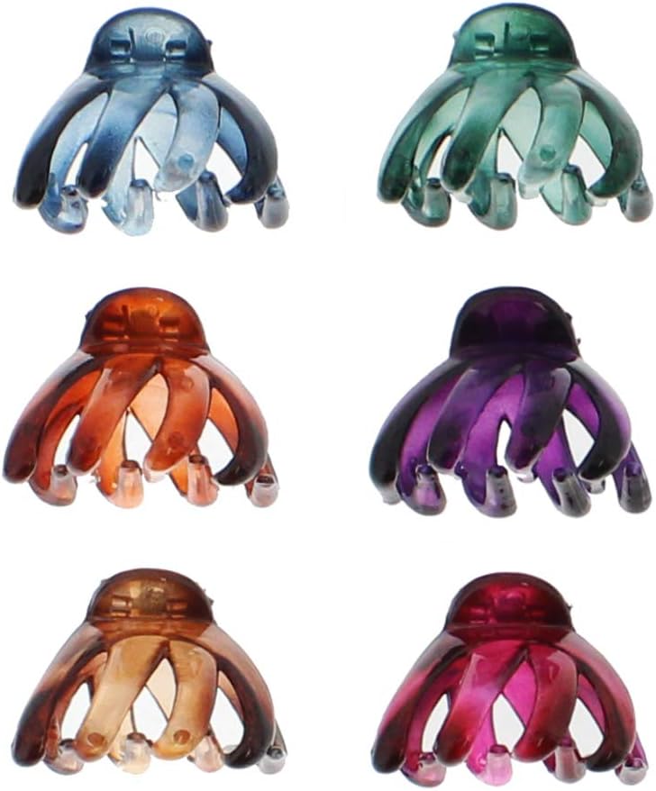 Zacs Alter Ego 6pc 4.2cm Octopus Hair Claw Clips Medium Grip Thick Curly Hair