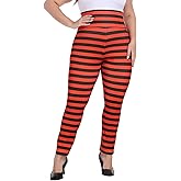 HAPPIERE Leggings for Women Plus Sizes Yoga High Waist Stretchy Workout Pants Striped Tights