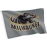 Desert Cactus University of Wisconsin Milwaukee Flag - 3 x 5 Feet UWM Panthers Banner, Indoor/Outdoor Durable Fabric Display (Style A)