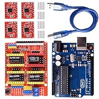 Longruner CNC Shield Expansion Board V3.0 UNOR3 Board + A4988 Stepper Motor Driver with Heatsink Compatible with ArduinoIDE