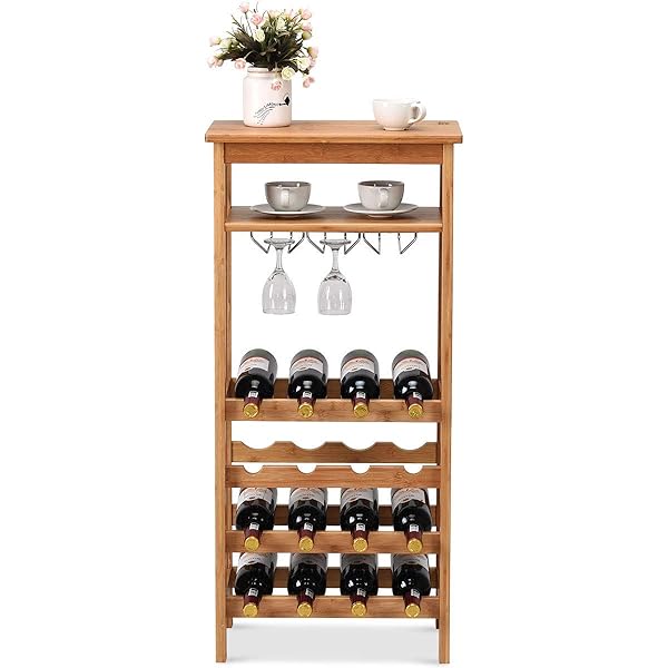 Amazon Com Costway 16 Bottle Wine Rack Free Standing Wine