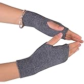 Novawo Wool Blend Fingerless Gloves Soft Arm Warmers Flexible Typing Gloves