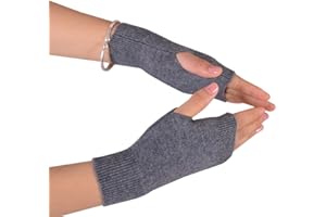 Novawo Wool Blend Fingerless Gloves Soft Arm Warmers Flexible Typing Gloves