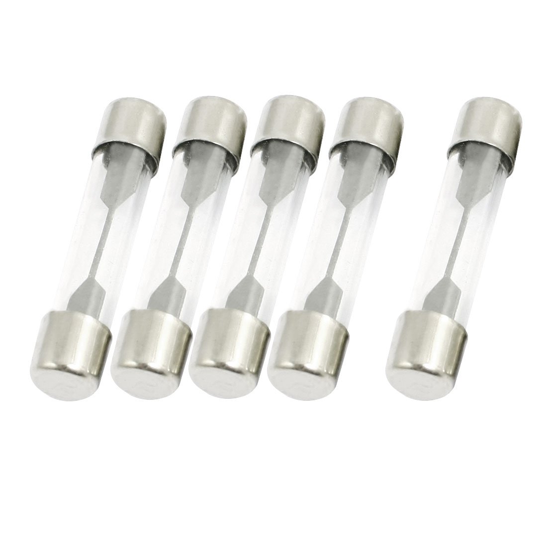 sourcingmap 5 Pcs 250V 10A Qucik Acting Fast Blow Glass Tube Fuses 6mm x 30mm