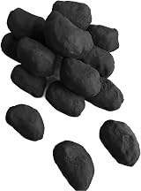 The Stove Wizard 10 Large Cast Ceramic Coals - Black Effect for Gas Bio Ethanol view 5