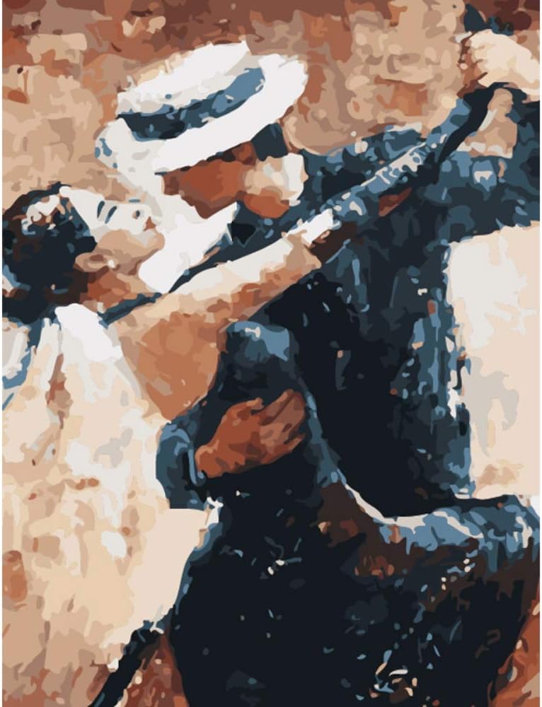 Tango Dancers DIY Paint by Numbers for Adults Paint by Number Kits Children Acrylic Paint for Wall Decoration Crafts Holiday Present^<20" by 24">