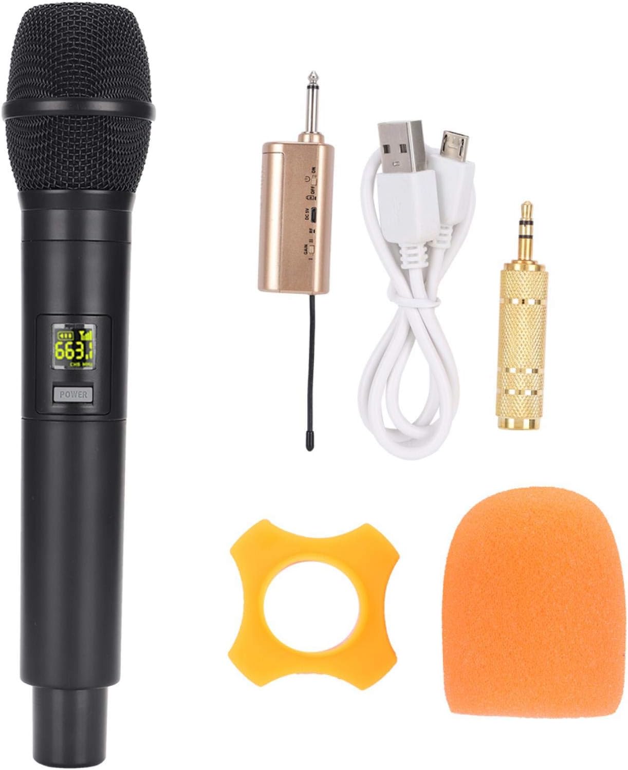 Rechargeable Wireless Microphone, UHF Handheld Wireless Microphone with